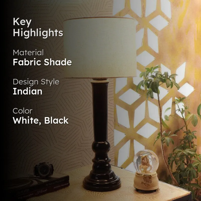Urbane Hiber Fabric Table Lamp - White,Black media 2