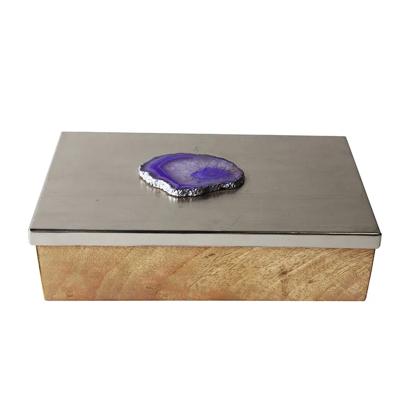 Stove Chest Wood & Agate Storage Box - Green media 4