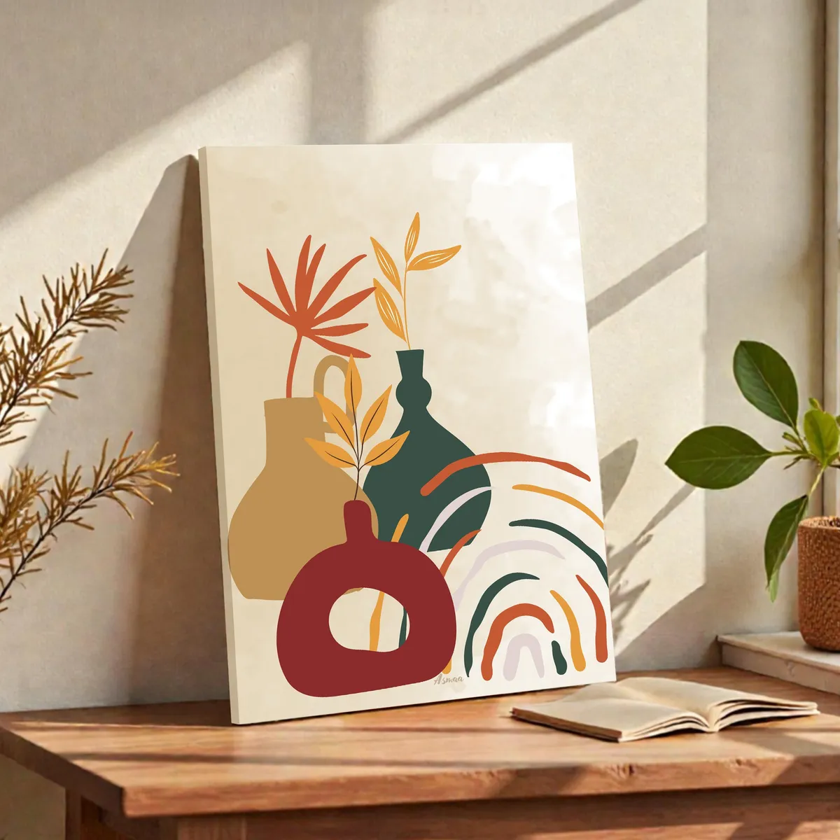 Meadow of Hues Cotton Canvas Wall Painting media 2