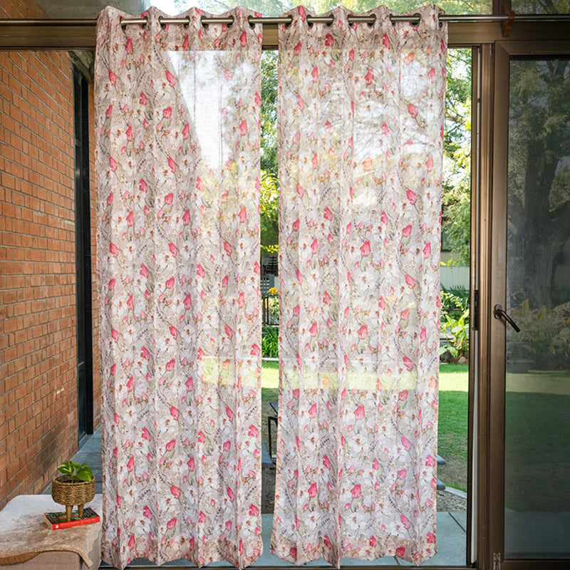 Urban Space Flora Nova Curtain (Grey Sheer) - Set Of Two media 3