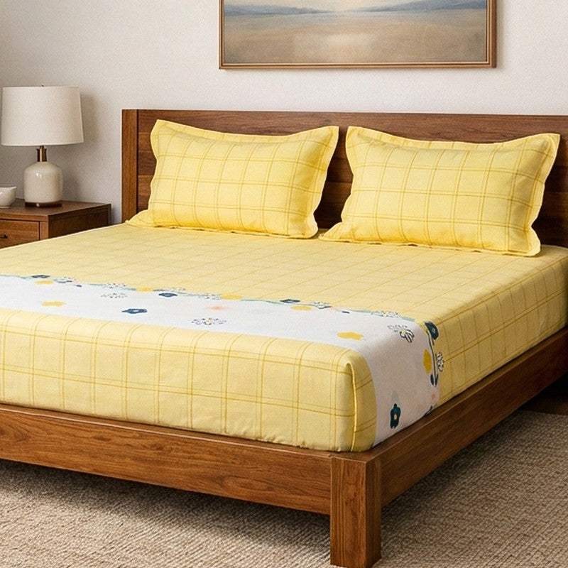 Yellow Sansa Microfiber Bedsheet - 125 GSM media 3