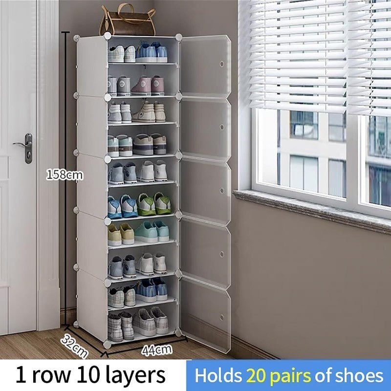 HomeStep White Plastic & Metal Shoe Racks media 8