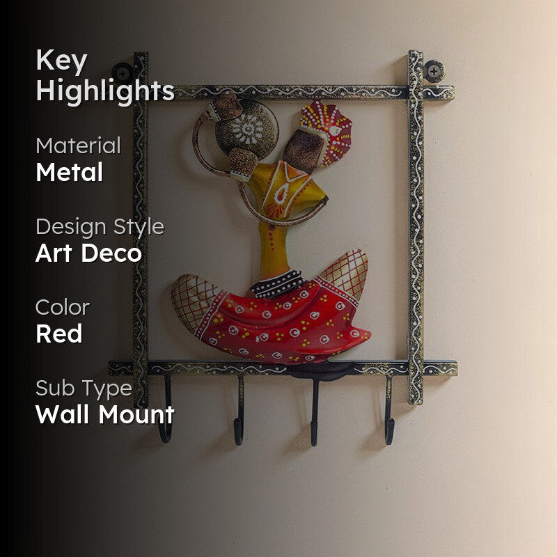 Folk Symphony Handcrafted Key Holder - Red media 2