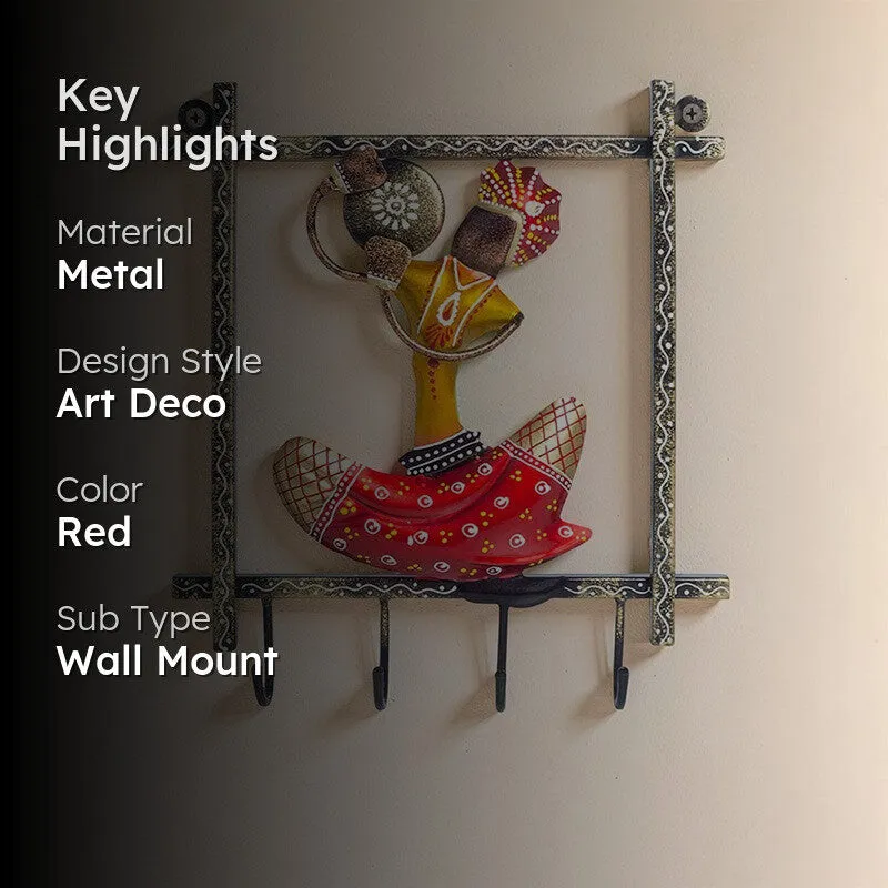 Folk Symphony Handcrafted Key Holder - Red media 2