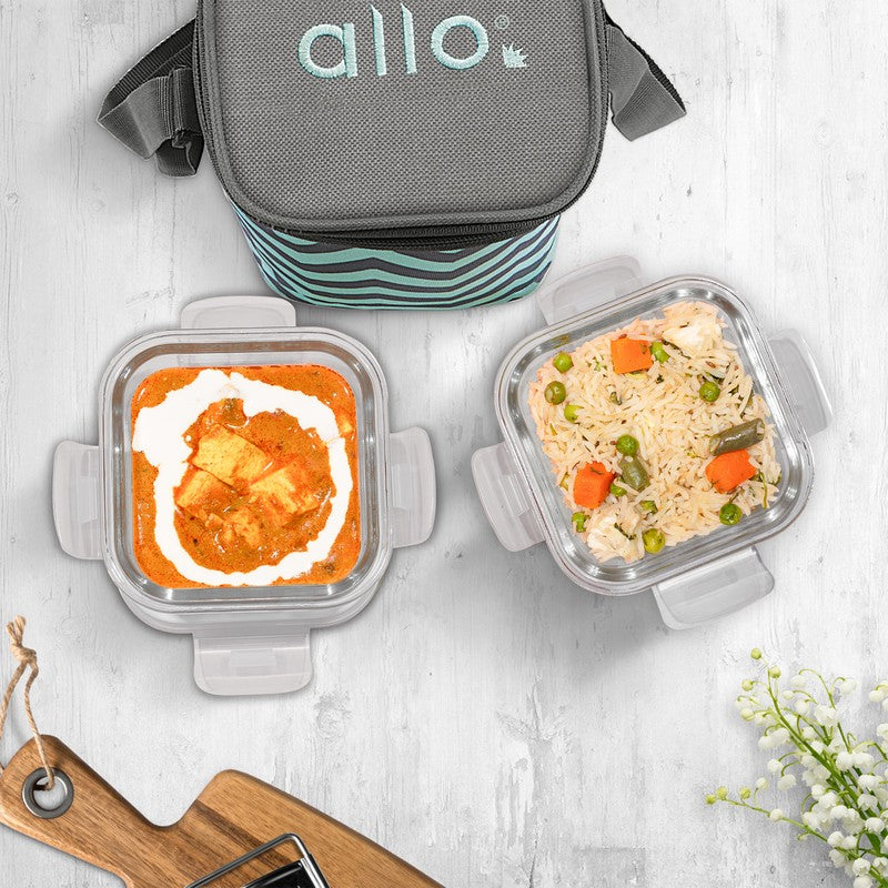Paksy Leak Proof Glass Lunch Box (320 mL Each) - Set Of Two media 6