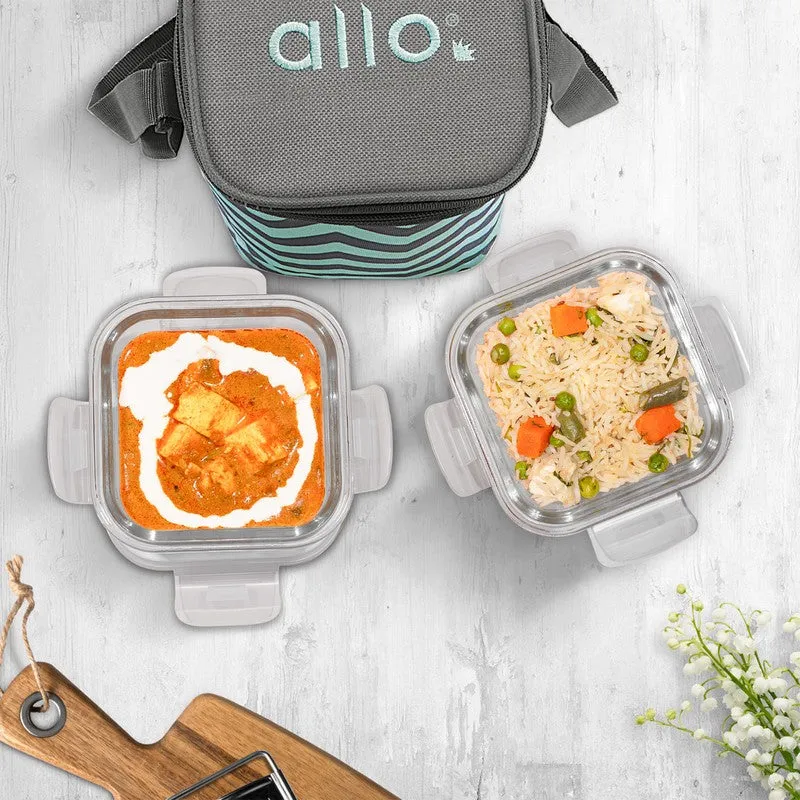 Paksy Leak Proof Glass Lunch Box (320 mL Each) - Set Of Two media 6