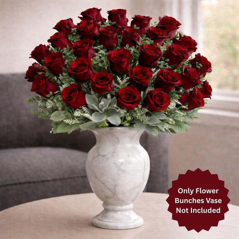 Rosettea Polyester Artificial Flower - Set Of Four media 4