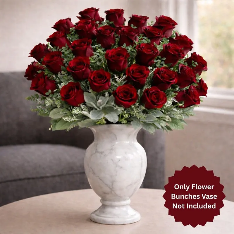 Rosettea Polyester Artificial Flower - Set Of Four media 4