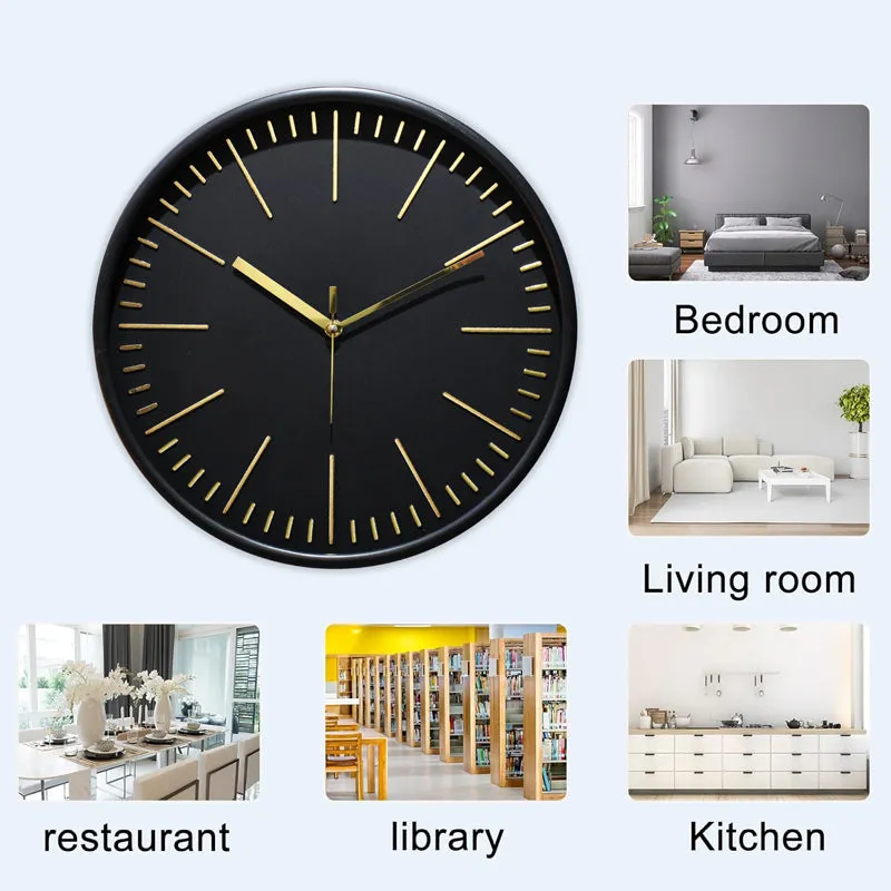 Aestra Analog Wall Clock - Gold, Black media 8