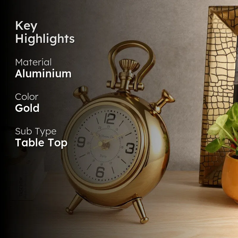 The Belvedere Table Clock - Gold media 2