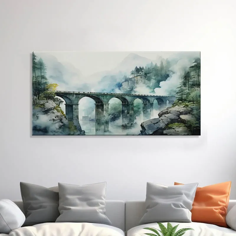 Mountain Bridge Poly Canvas Wall Painting media 1