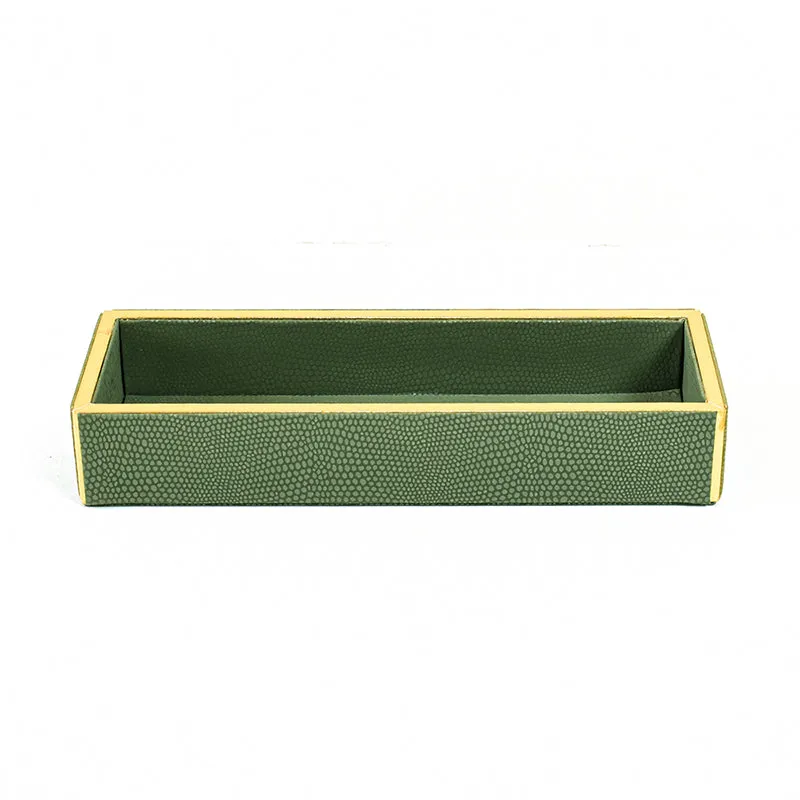 Tisquo Faux Leather Cutlery Tray - Olive Green media 4