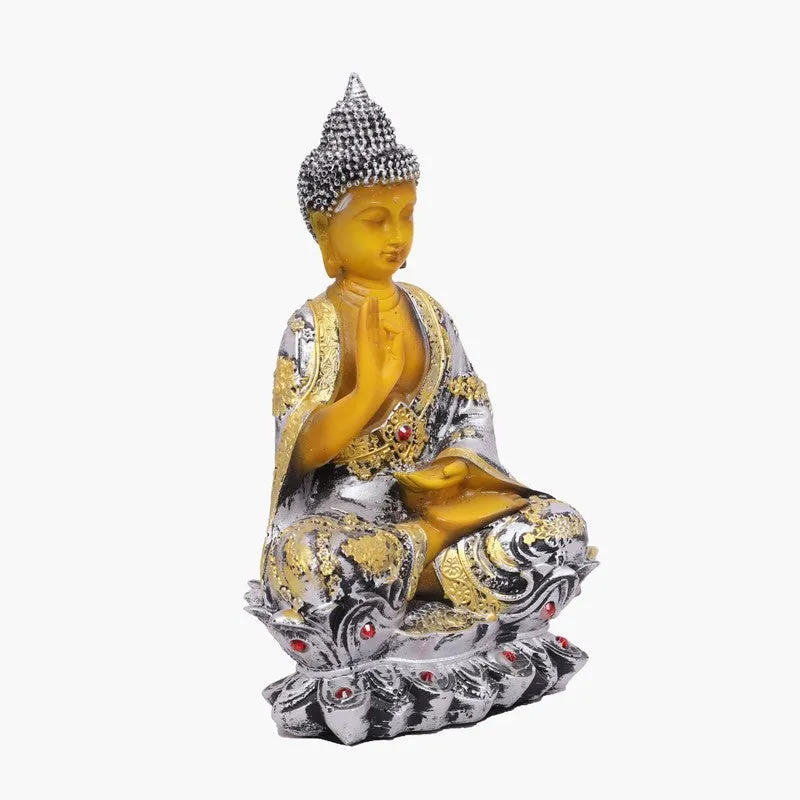 Solace Buddha Polyresin Idol (15 inches) - Silver media 3