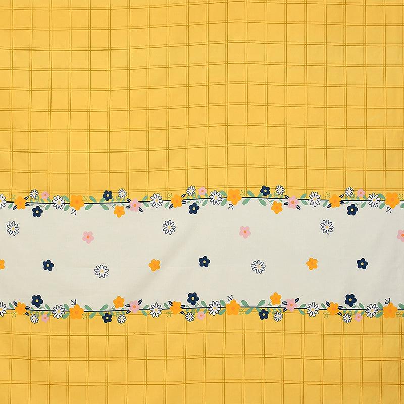 Ping Pong Abstract Fitted Microfiber Bedsheet (Yellow) - 130 GSM media 4