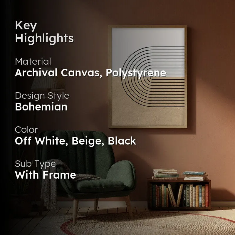 Calm Compositions Canvas Wall Painting With Brown Frame media 2