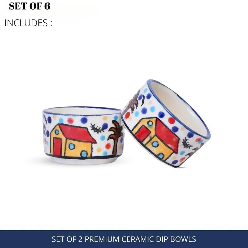 Bowlisse Ceramic Dip Bowls (Multicolor ,40 mL Each) - Set Of Six media 6