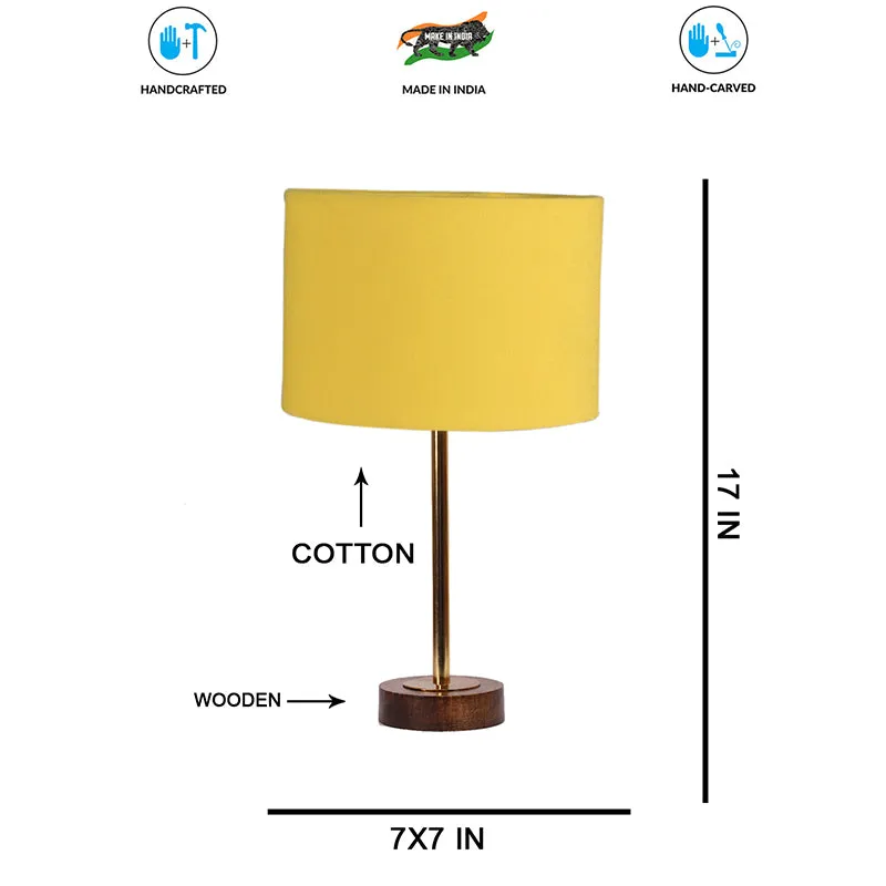 Cotin I Rodin Wooden Table Lamp - Yellow,Gold,Brown media 7