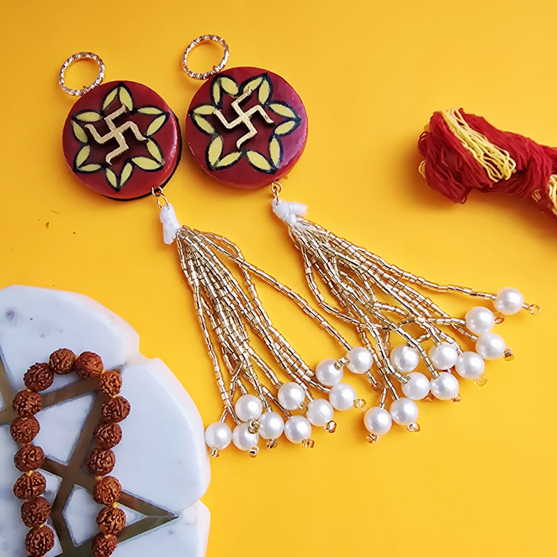 Swastika Handcrafted Latkan - Set Of Two