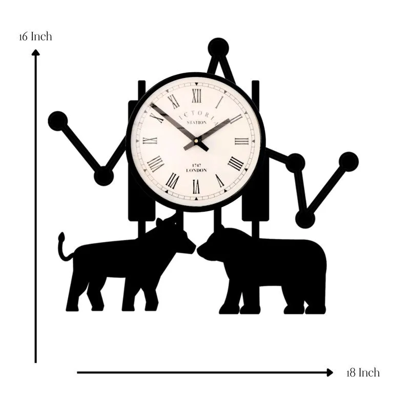 Animals Steel Analog Wall Clock - Black media 7