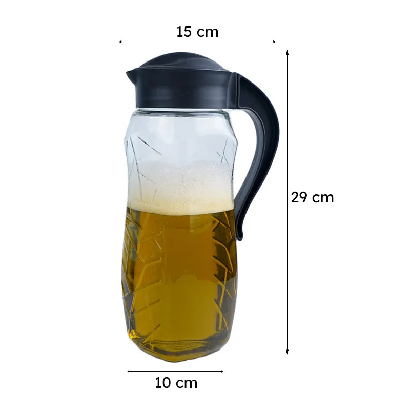 Domana Sema Transparent Jug With Lid (Black) - 1600 ML media 6