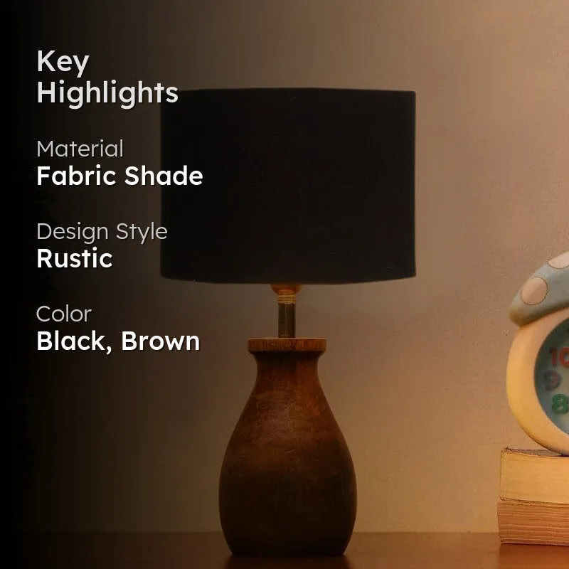 Sheldo Fabric Table Lamp - Black,Brown media 2