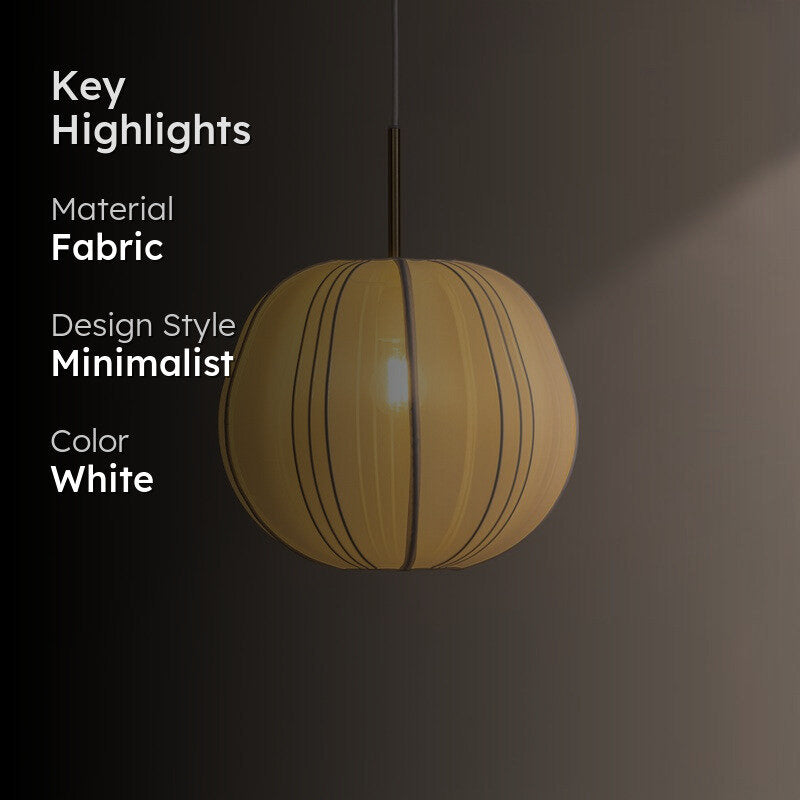 Fig Living Luxe Collection Fabric Ceiling Lamp - White image 2