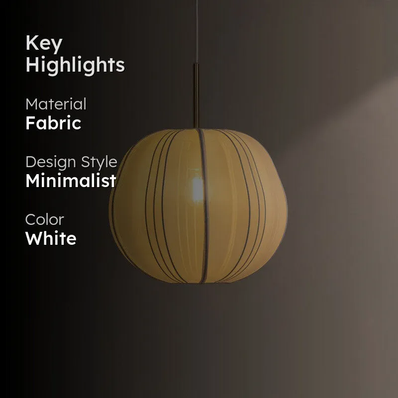 Fig Living Luxe Collection Fabric Ceiling Lamp - White media 2