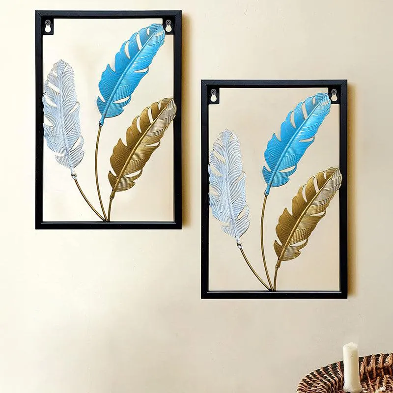 Sculpted Plumes Metal Wall Accent - Set Of Two media 1