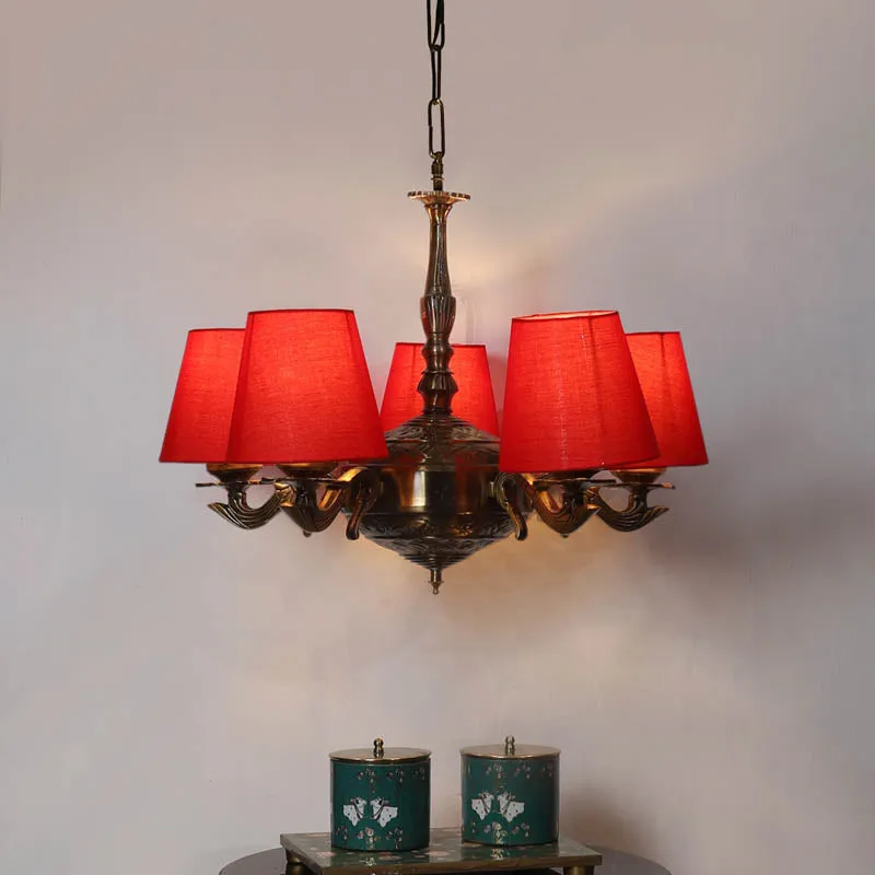 Diolo Conical Golden Antique Ceiling Lamp media 1