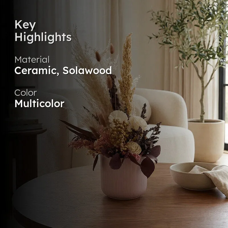 Liyana Solawood Flower Bunch In Ceramic Pot media 2