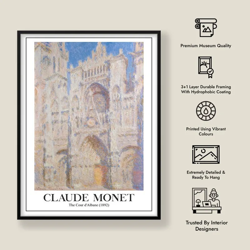 Rouen Cathedral West Facade Archival Canvas Wall Painting - Black Frame media 8