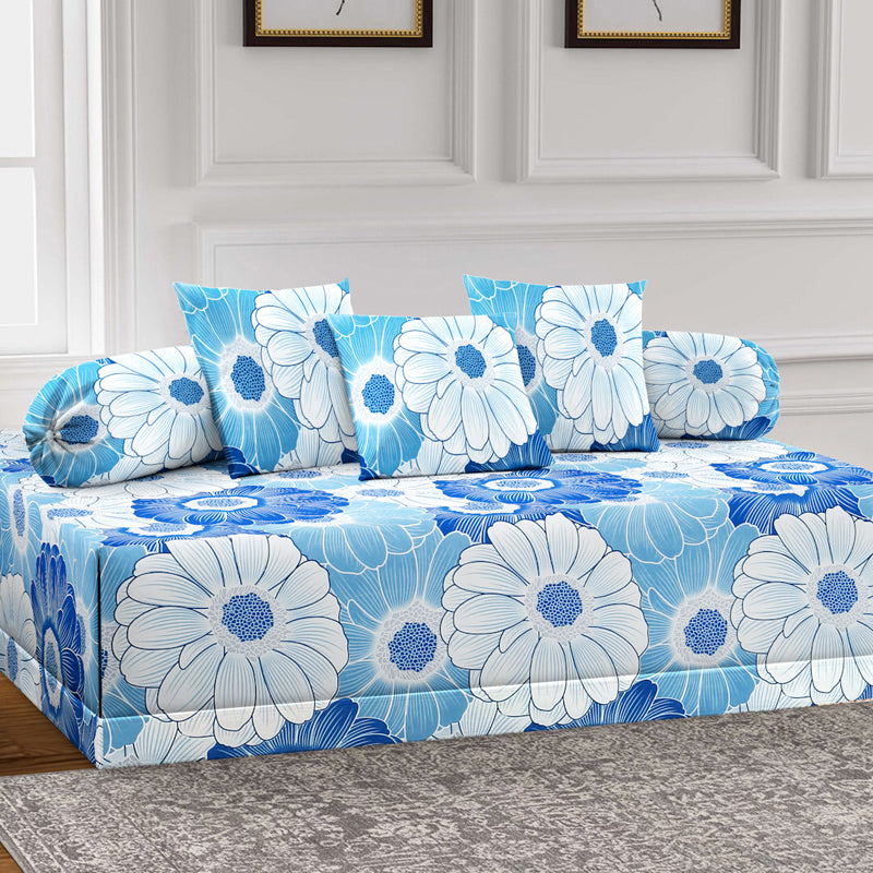Blooming Blue Diwan Set - Six Piece Set