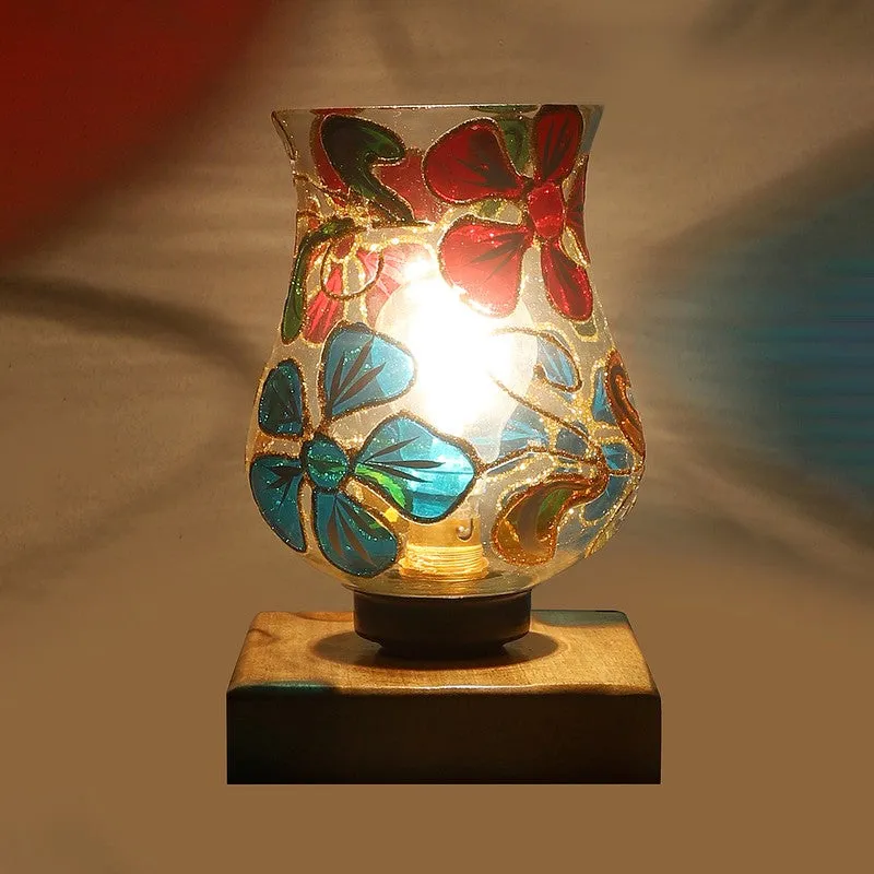 Embera Mosaic Glass Table Lamp With Wooden Base - Multicolor media 8