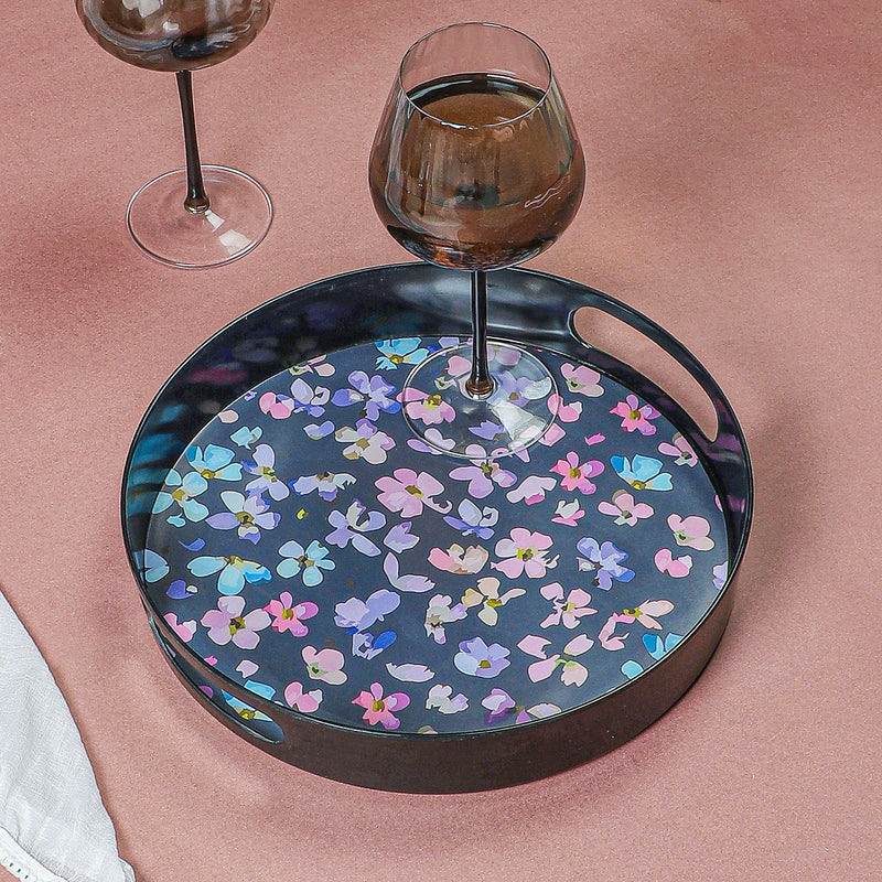 Dalna Floral Round Serving Tray