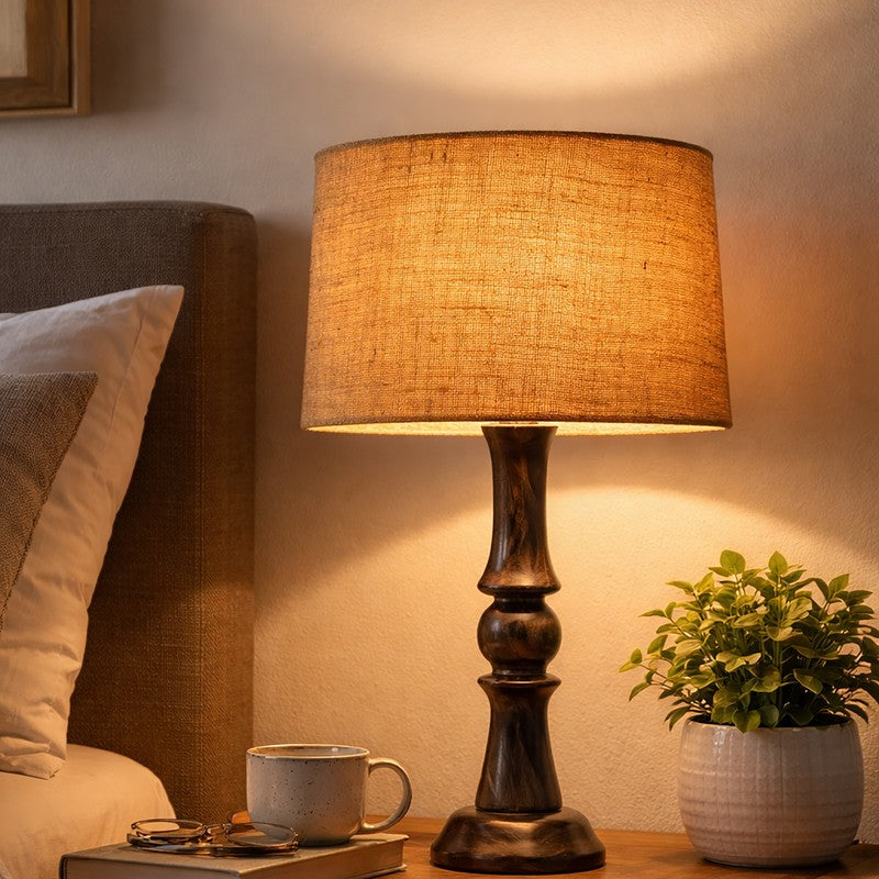 PureRadiance Wooden Table Lamp - Beige