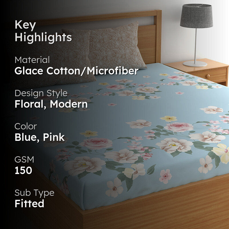 Peonia I Fitted Microfiber Microfiber Bedsheet - 150 GSM media 2