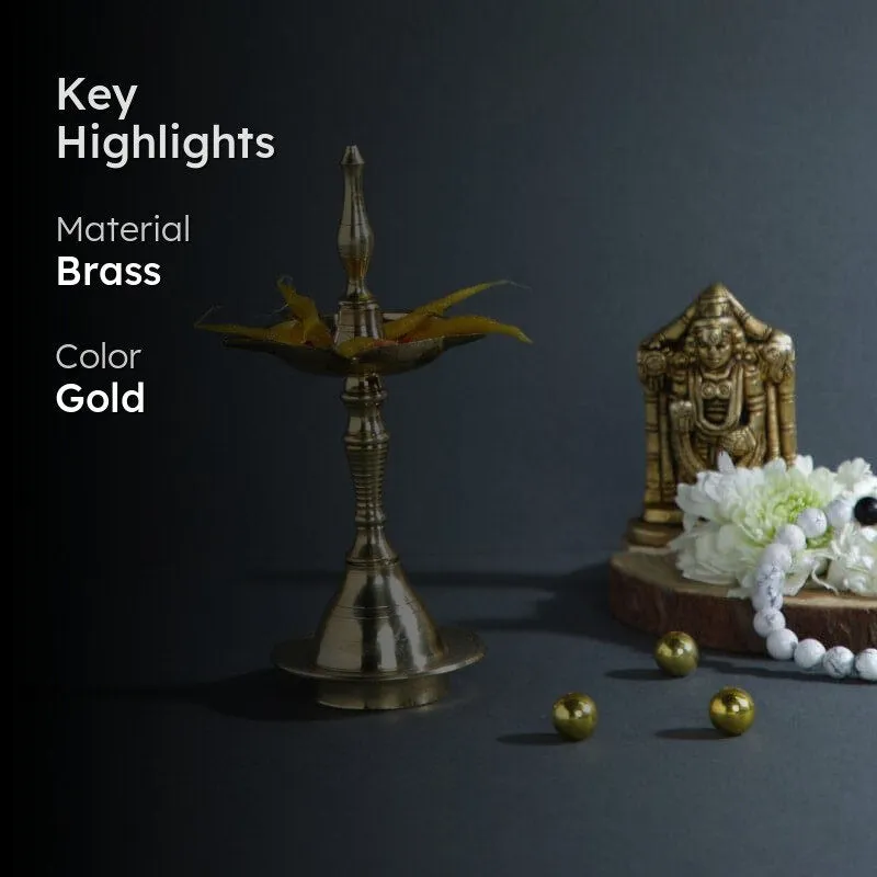 Brass Kerala Kuthuvilakku Oil Lamp media 2