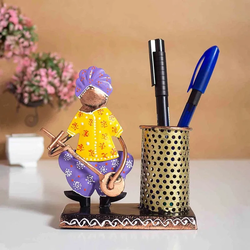 Folk Musician Iron Pen Stand Stationery Holder media 1