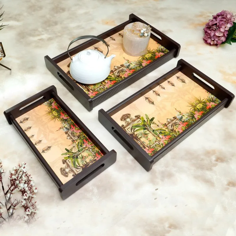 Drayno Wooden Serving Tray - Set Of Three media 1