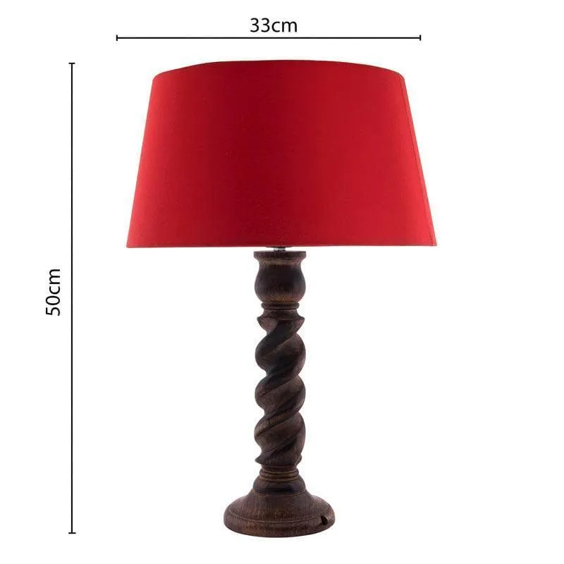 Aura Glimmer Fabric Table Lamp - Red,Brown media 5