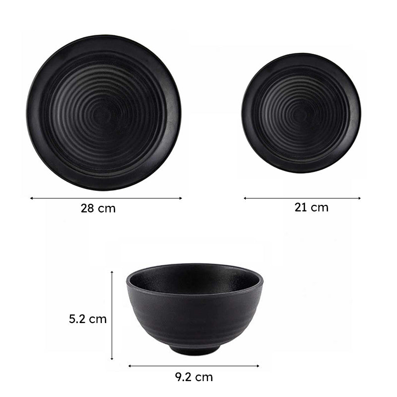 Earthy Attic Dinner Set (Black) - 16 Piece Set media 5
