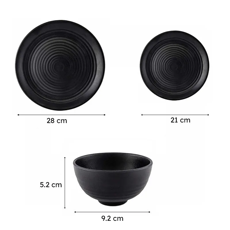 Earthy Attic Dinner Set (Black) - 16 Piece Set media 5