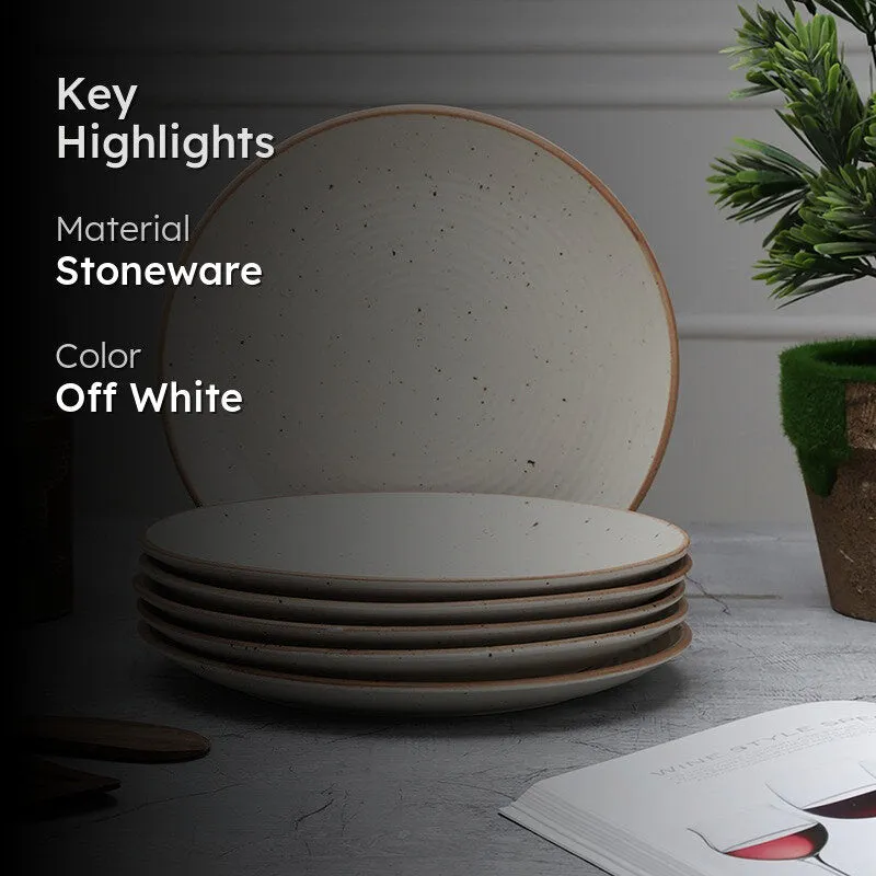 Brownline Off White Stoneware Dinner Plate - Set Of Six media 2