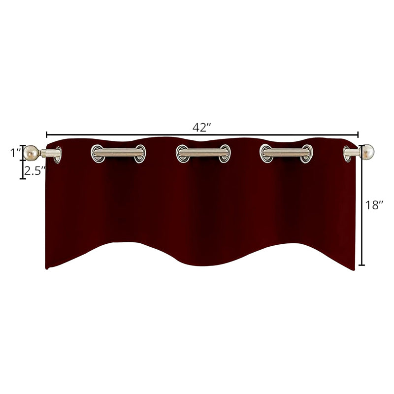 Vienna Pleated Curtain Valance (Burgundy) - Set Of Two media 8