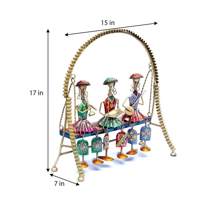 Rajasthani Musician Iron Jhula Showpieces media 7