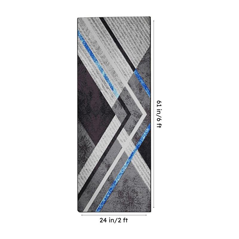 Aaris Geometric Micro Fiber Runner Rug - Dark Grey media 8