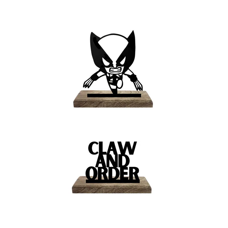 Classic Wolverine Typography Showpiece - Set Of Two media 5