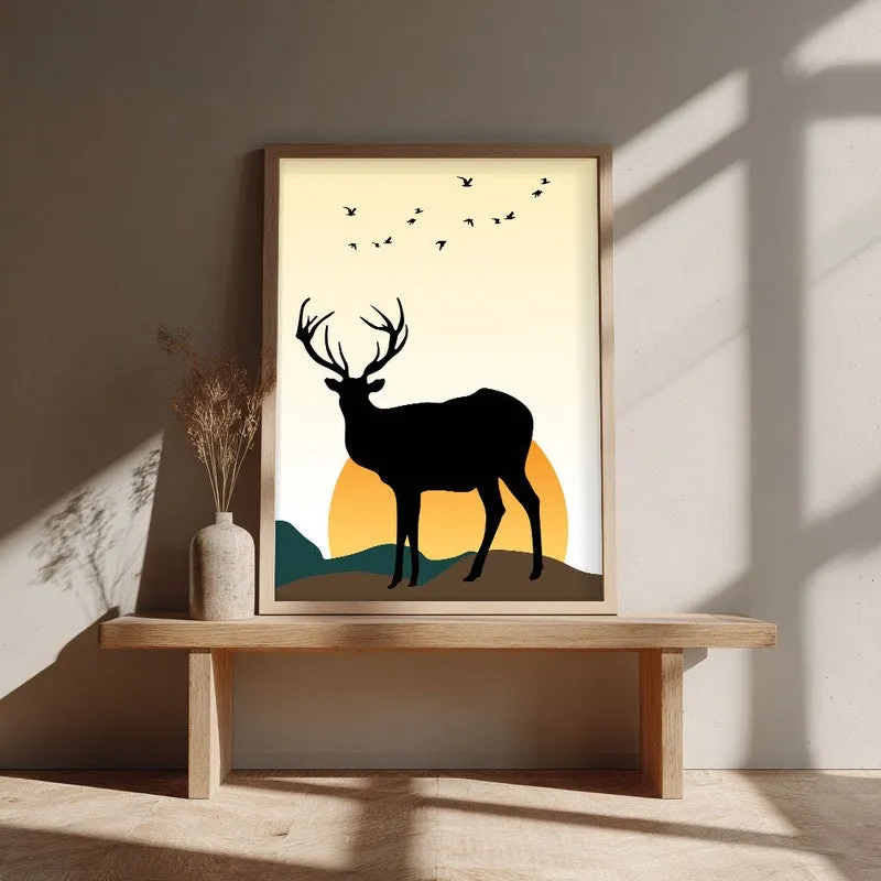 Moonlight Meadow Archival Canvas Wall Art - Natural Brown Frame media 3