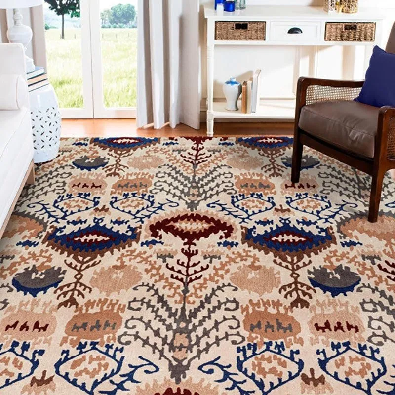 Saruman Hand Tufted Ethnic Wool & Nylon Carpet - Beige media 3