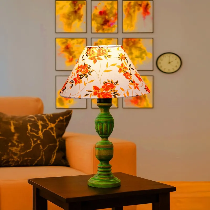Arvello Kairo Floral Wooden Table Lamp - Multicolor media 3